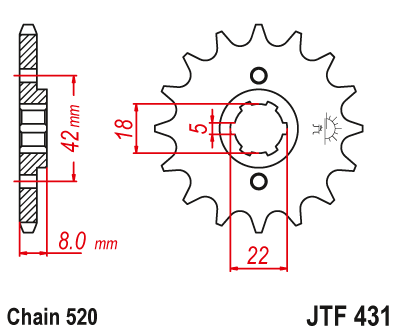 JT SPROCKETS gear wheel JTF431.14 (43114jt4)